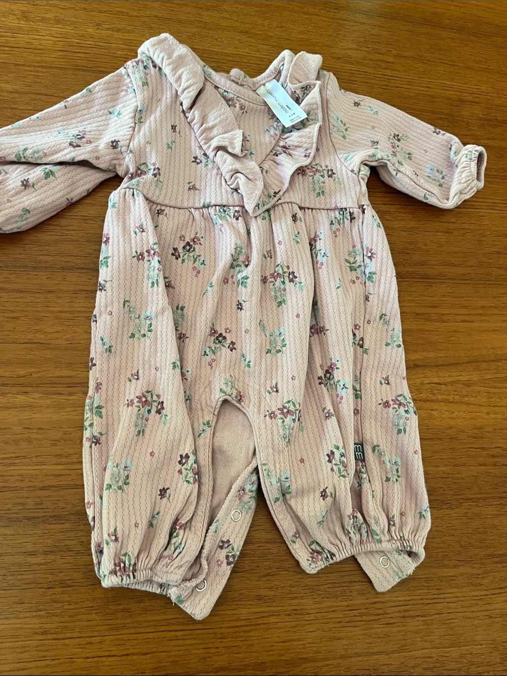Pink Floral Ruffled Baby One-Piece Romper